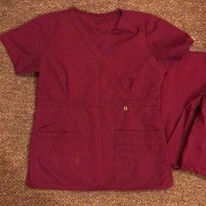 MAROON SCRUB SHIRT AND PANTS